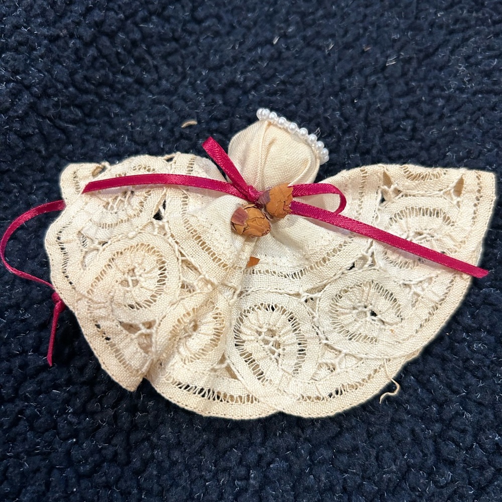 Vintage Elegant Cream Lace Angel Ornament